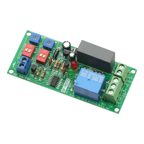 Dual Time Adjustable Cycle Delay Timer Relay Module With Infinite Loop Repeat On Off Switch for AC 100V to 240V projects