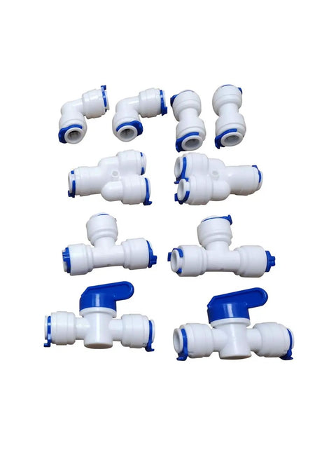 3/8 Inch Quick Connect Water Purifier Tubing Fittings For RO System With Ball Valve And L, Y, I, T Type Ports