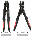 Wire Rope Swager For Crimping Fishing Lines Up To 2.2mm Hardened Steel Jaws With Black Oxide Finish closed and open view