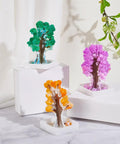 Hands On Crystal Growing Kit For Kids And Curious Crafters Grow Three Crystal Trees With Easy Step By Step Instructions All In One Science And Arts DIY Gift For Fun Creative Craft Projects, three crystal trees on white bases