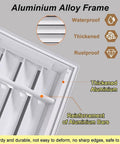 Heavy Duty Louvered Return Air Grille With Magnetic Drywall Access Panel Built In Filter Crawl Space Attic Cover Rock Solid Handle Slick Black 16X26 Inch showing thickened aluminium frame and waterproof features.