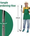 Heavy Duty Garden Hoe For Weeding And Loosening Soil With A 6 Inch Welded Steel Head And 54 Inch Stainless Handle Triangle Style Hand Plow