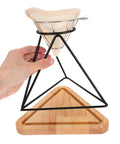 Heavy Duty Reusable Stainless Steel Coffee Filter Holder With Secure Drip Rack And Premium Filter Cloth Set for pour over coffee.