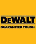 DeWalt logo on yellow background with slogan 'Guaranteed Tough' displayed prominently.