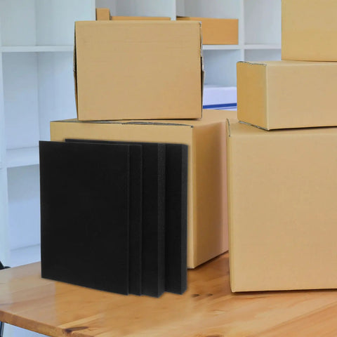 4 Pack Easy Tear Sponge Foam Inserts For Protective Packaging Cushioning For Shipping Storage And Fragile Item Movement, black foam blocks