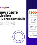 40W 16 Inch Circline Fluorescent Bulb Replacement With 4 Pin G10Q 4 Base T9 Style 2700K Warm White, easy install, 12000 hours life