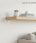 Beefy Heavy Duty 90 Degree L Bracket Stainless Steel Corner Brace displayed supporting wooden shelf with books and plant