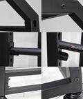 Heavy Duty Rolling Vinyl Storage Rack With Adjustable Rods For Wallpaper And Leather Rolls Slick Black Steel Craft Cart close-up of assembly details and hardware