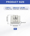 M6 Sliding T Nuts For 3030 Aluminum Extrusion 30 Pieces Hammer Head Drop In Nuts 8 mm T Slot European Standard Carbon Steel Size Chart