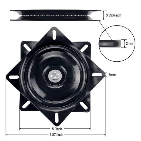 Heavy Duty 6 Inch Swivel Plate With 360 Degree Rotation Turntable Base Featuring Ball Bearings For Bar Stools Chairs Recliners