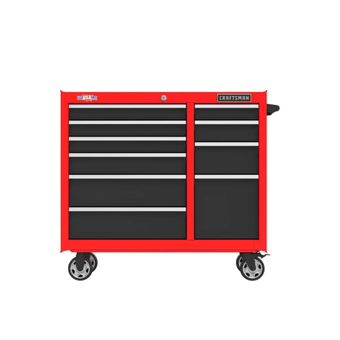 Front view of 41 Inch Rolling Tool Chest With 10 Drawers And Soft Close Full Extension Slides, 18 To 20 Gauge Steel construction.