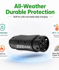 Road Ready GB To Type 2 EV Charging Plug showing durable construction with IP54 waterproof rating and flame-retardant shell.