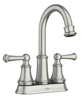 Brecklyn Spot Resist Brushed Nickel Two-Handle Centerset Lavatory Faucet For 3-Hole Bathroom Sink 4-Inch Centerset Design