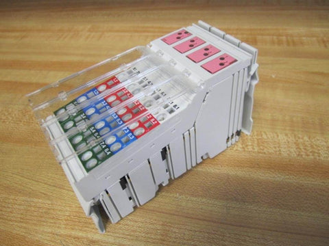 Pack of 8 in-line digital output interface units, 24 VDC 2 A, 8-channel industrial I/O modules with 4-wire connection, Module ID 189