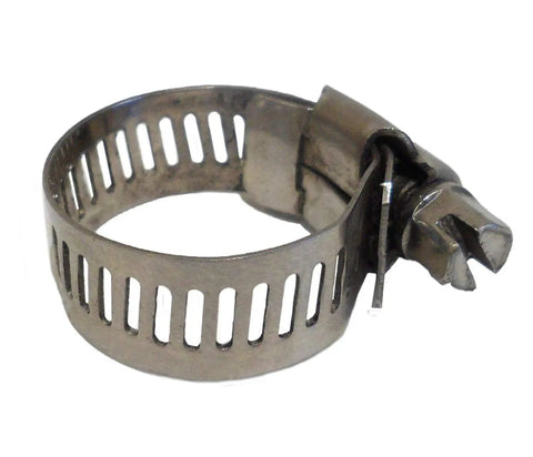 Close-up of metallic hose clamp with slotted design from Beefy 5500 PSI Abrasive Sand Blaster Kit for Pressure Washers.