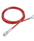 Hella Tough Steel Wire Cable Replacement For Home Gym Pulley Rigs 5mm Thick red wire cable with looped ends for easy attachment.