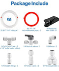 Fridge Water Line Kit 32.8 ft One Quarter Inch OD NSF Certified LLDPE Tubing with fittings, red pipe, and cutter