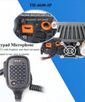 Back view of Mini 25 Watt Dual Band Mobile Radio Station With IP67 Waterproof Rating VHF UHF Transceiver showing ports and fan