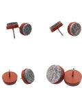 Heavy Duty Chair Leg Floor Protectors 20pcs Brown Round Furniture Feet Pads With Soft Felt Cushions on white background
