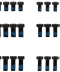 Range Ready Gunsmithing Screw Set For Optic Mounting With Six Forty Eight And Eight Forty Threads Six Eight Ten Millimeter Lengths Pre Coated Blue Threadlocker Includes Torx Wrench For Bullet Proof Scope Ring Weaver Rail And Receiver Build, featuring black screws with blue threadlocker.