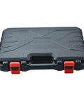 Black carrying case for Hydraulic AC Hose Crimper Kit With 7 Die Set Manual Handheld Tool For Auto AC Line Repair Includes 6 8 10 12 Size Dies And Reduced Barrier Hose Dies For Secure AC Hose Connections