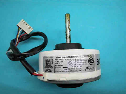 Brushless DC Fan Motor 20W Replacement For Air Conditioner And HVAC Systems WZDK20-38G ZKFP-20-8-6 close-up view