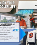 12V Truck Air Conditioner 8000 BTU Parking Split Mini AC Unit For Semi Trucks Trailers Sleep Cab DC Inverter With Brushless Motor Quiet Fast Cooling 260 CFM displayed in vehicle interior