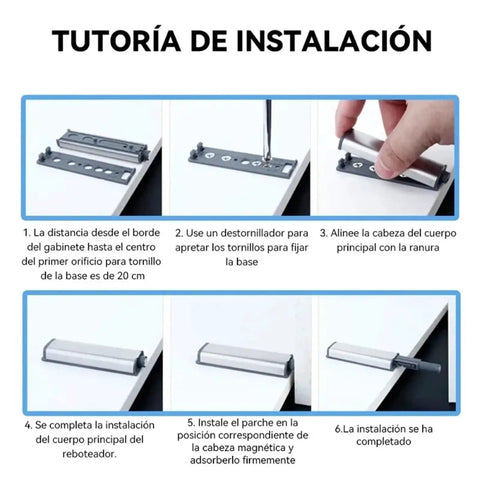 Step-by-step installation guide for 10 Pack Magnetic Push Latches For Cabinets And Wardrobes, Touch To Open Kitchen Door Hardware