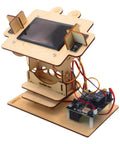 Sun Tracking Solar Panel DIY Kit With Arduino Nano Educational Sun Tracker System and Electronic Components Coding Kit for Learning Renewable Energy for Home Projects, wooden frame