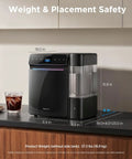 Real Talk Smart Countertop Ice Maker Cranks Out Fresh Ice In Three Minutes, compact design for easy kitchen placement.