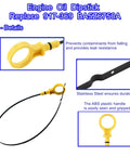 Engine Oil Dipstick For Ford Edge Explorer Flex Fusion Taurus Lincoln MKS MKT MKX MKZ Mercury Milan Sable Oil Level Indicator Assembly Replacement OE 917-369 BA5Z-6750-A Easy Install High-Quality, showing dipstick with yellow handle and metal probe highlights resistant materials and ease of use