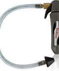 No Sweat Ac Drain Line Cleaner With Gallo Gun And Flexible Hose High Pressure Hvac Condensate Blaster, gray handle with clear hose.
