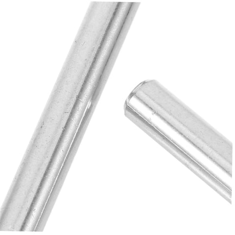 Close-up of cylindrical stainless steel dowel pins from 100 Pcs Dowel Pins Set Stainless Steel Cylindrical Fastening Pins for Machinery Electronics Automotive Applications Precision Fit Corrosion Resistant Easy Installation and High Stability to Prevent Loosening.