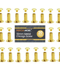 20 Pack Of Chicago Screw Posts With 10mm Brass Plated Finish Ideal For Scrapbooking Photo Album Binding And Leather Craft Repair giving solid stability