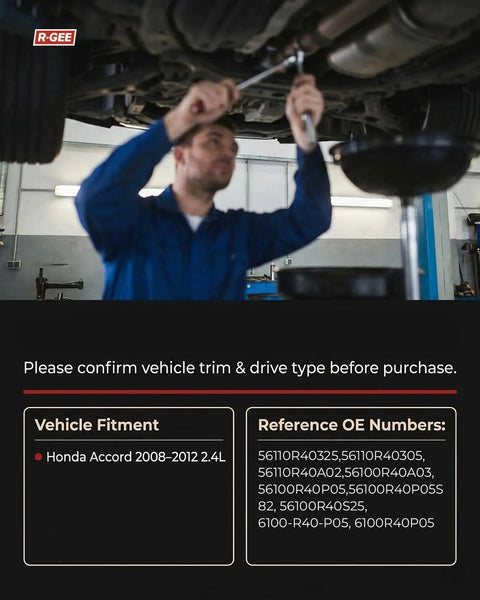 Mechanic working under car, highlighting Honda Accord 2008 Through 2012 2 4L L4 Power Steering Pump With Pulley Replacement Kit instructions.