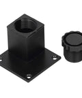 Adjustable Furniture Leg Set For Sofa Cabinet TV Stand And More Aluminum Alloy Square Base 60mm Raises Up To 15mm Black Finish