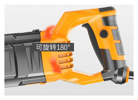 Close-up of Heavy Duty 4800W Electric Wall Grooving Machine Pro Wall Chaser handle with 180° adjustable grip.