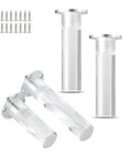 Adjustable Acrylic Furniture Legs 4 Piece Set With Screws, Beefy Heavy Duty Replacement Feet, sleek transparent design, top view