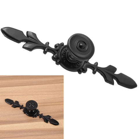 Black Zinc Alloy Drawer Cabinet Knob Pull Retro European Style Vintage Handle for Drawers and Cabinets