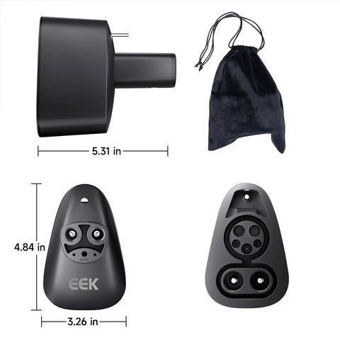 Plug And Play Ccs To Tesla Adapter delivering two fifty kilowatt dc fast charging for Model 3 Y X S units, with carrying pouch.