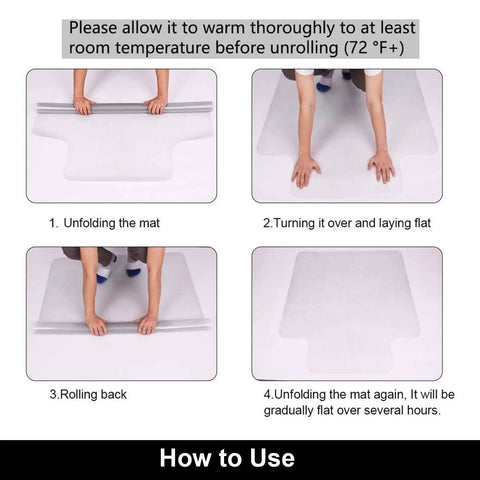 Hard Floor Office Chair Mat 36 X 48 Inches For Hardwood Floors, Easy Glide Under Desk, No Slip Scratch Resistant Floor Protector instructions
