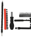 Get Your Hands On This Flex Shaft Bit Set With Premium Carbon Steel Screws, Ideal For Precision Electronics Repair And Heavy Duty Drill Jobs Including Computers Watches And Jewelry Tasks In A Solid 23 Pc Kit For Any DIYer Or Pro. 23-piece carbon steel flex shaft bit set with driver, socket bits, and bendable extension