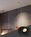 Set Of 10 Adjustable Led Recessed Downlights With Baffle Trim For A Tight Flush Mount Install Ultra Smooth Zero Glare Warm White Glow Killer 12W Gimbal Ceiling Spotlight showcased in a modern interior.