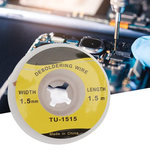 Pro Grade Desoldering Wick 5mm Wide 1.5m Long Solder Braid for PCB Repair and BGA Removal on motherboard