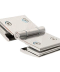 Heavy Duty Stainless Steel Glass Door Hinges With Slick Polished Finish Zero Hassle Installation close-up view.