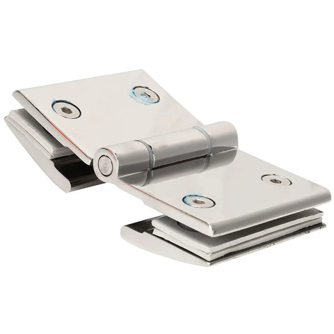 Heavy Duty Stainless Steel Glass Door Hinges With Slick Polished Finish Zero Hassle Installation close-up view.