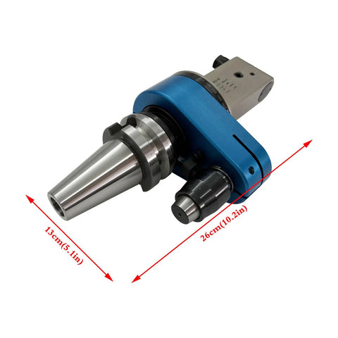 Top Shelf Er11 90 Degree CNC Angle Head Adapter For Milling Machines Featuring Bt50 Taper And 5000 Rpm, blue alloy construction.