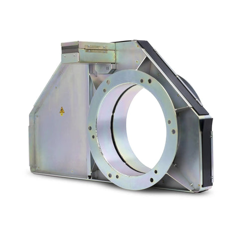 Heavy Duty Automatic Blast Gate, Zinc Plated Rotating Blade, 24V DC Electric Actuator, 10 Inch Dust Collection System Fits GreenBox 12 side view