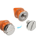50 Sets Cone Spike Stud Rivets With Screw Back 8x12mm M3x0.5 Thread Orange Punk Hardware For Leather Craft Clothing Shoes Belts Bags Durable Metal Heavy