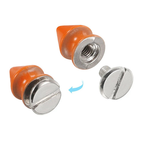 50 Sets Cone Spike Stud Rivets With Screw Back 8x12mm M3x0.5 Thread Orange Punk Hardware For Leather Craft Clothing Shoes Belts Bags Durable Metal Heavy
